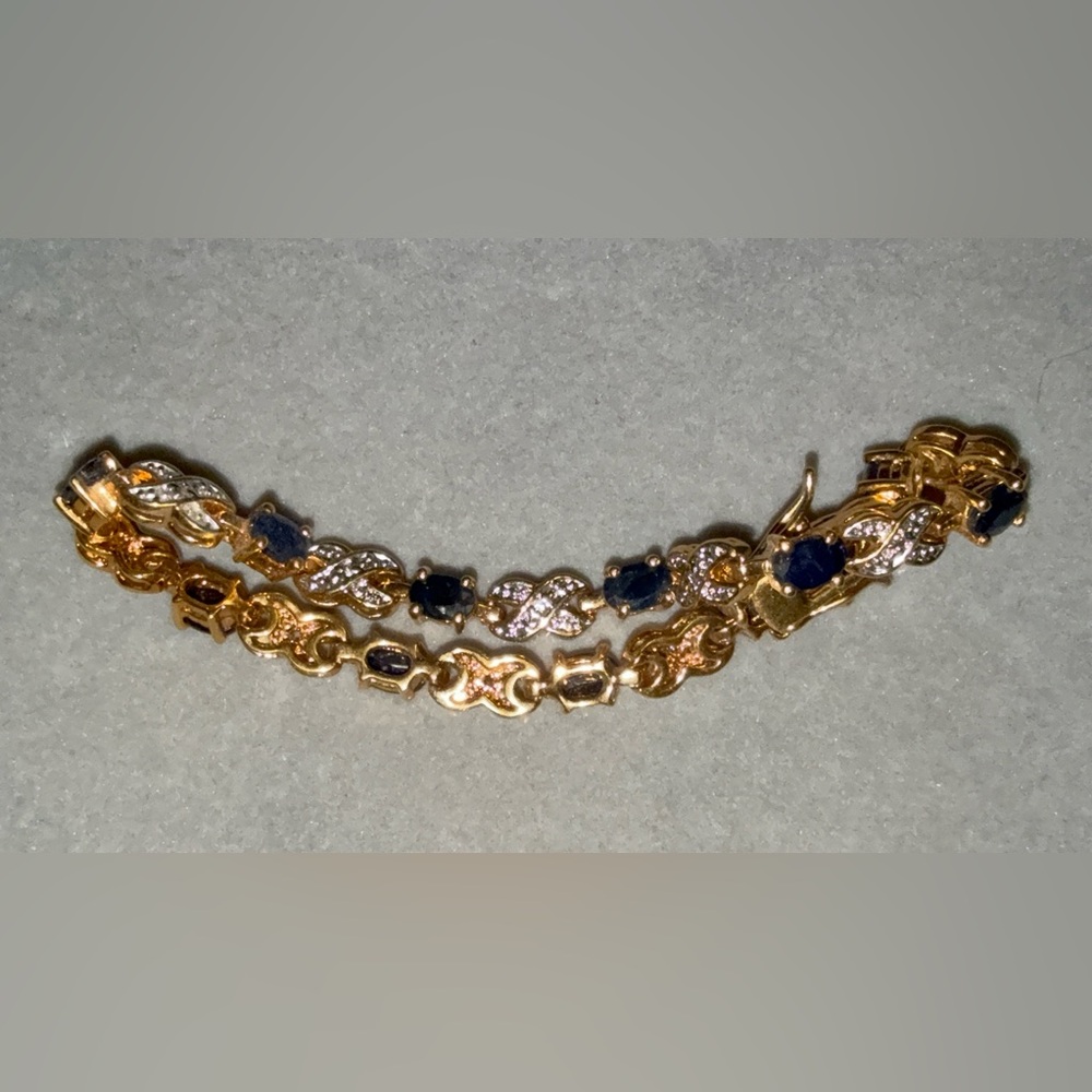 Elegant Gold and Blue Bracelet